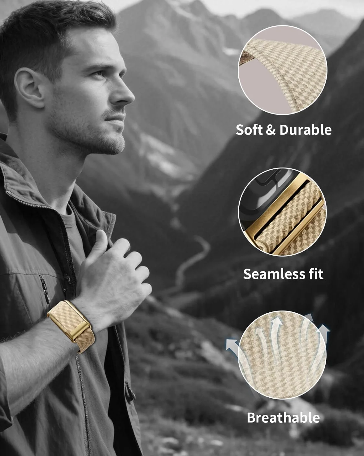 Pulseras Deportivas Nylon SuperKnit Compatibles con WHOOP 5.0/MG Correa Repuesto Ajustable Suave Transpirable
