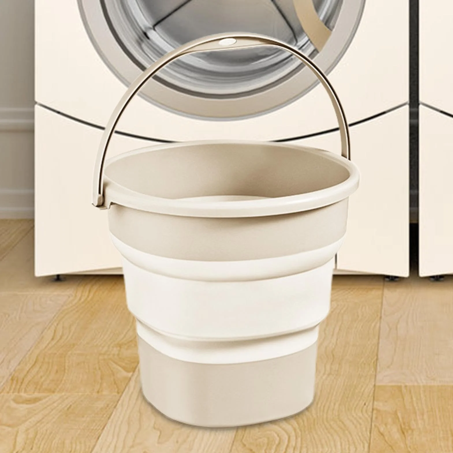 Cubo de agua plegable portátil de 9 litros para lavado de autos, hogar, pesca y viajes