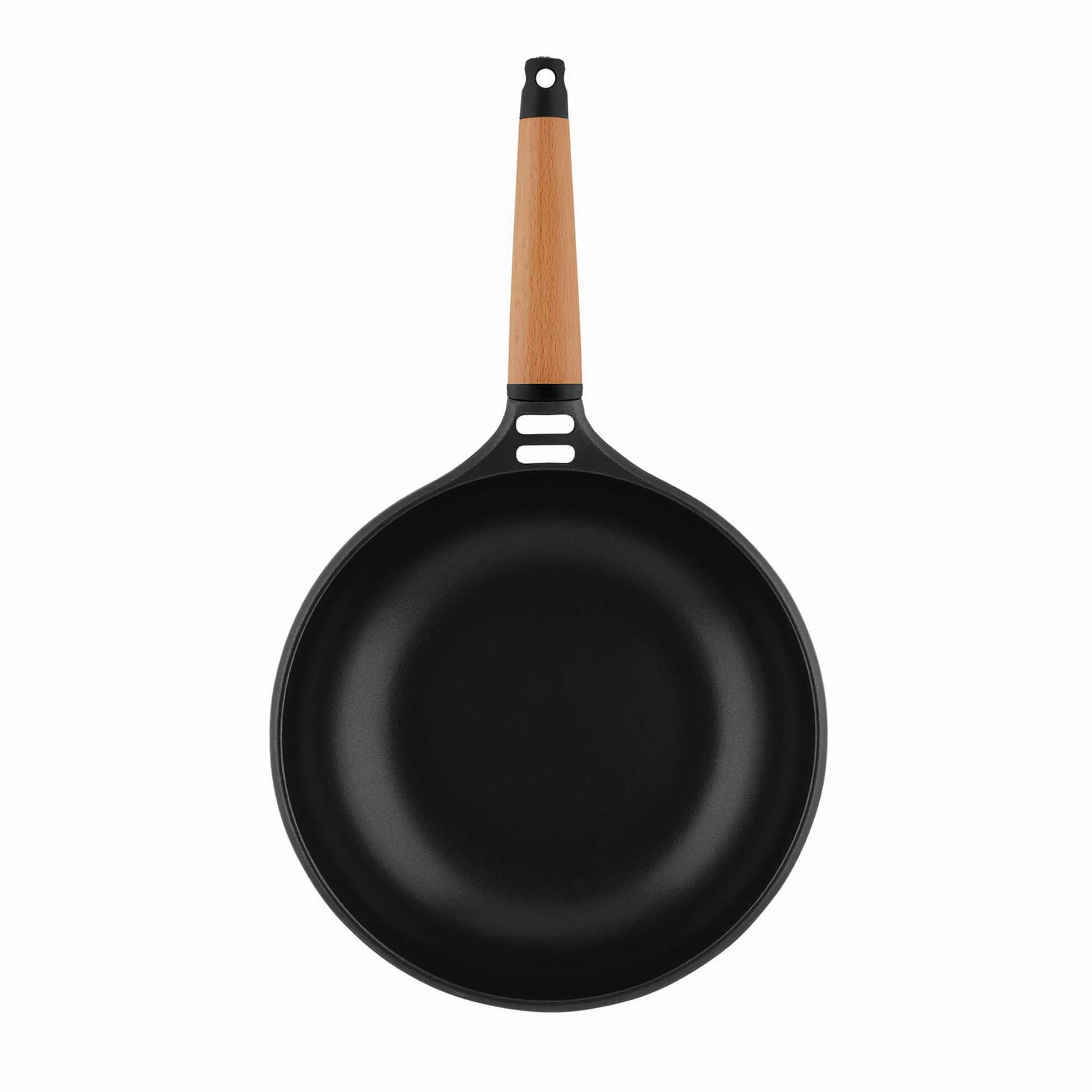 CASTEY - Sartén Wok de Inducción, 28 cm, con Mango de Madera de Cedro, Antiadherente, Distribuye el Calor de Forma Homogénea, Ligera y Cómoda, Fácil de Limpiar, Apta para Todas las Cocinas