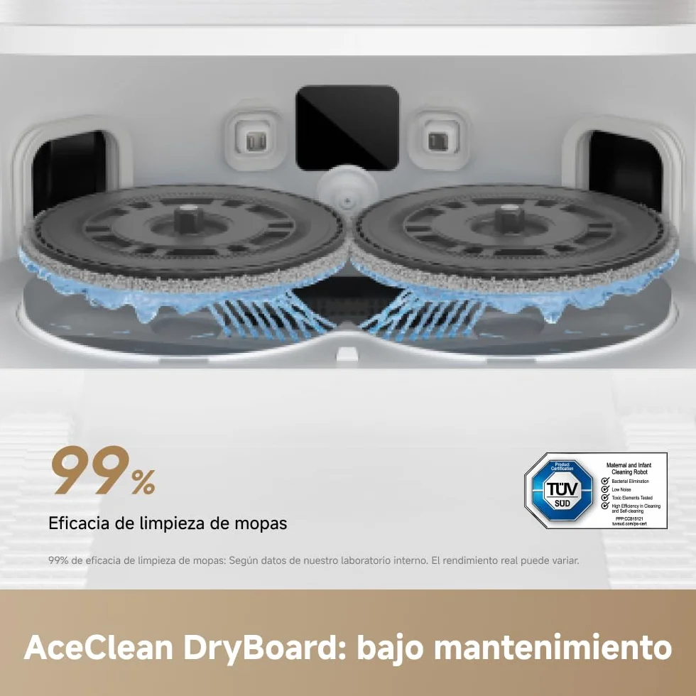 DREAME L50 Ultra Ae Robot Aspirador y Fregasuelos, 100 Días de Vaciado Automático, Mopas con Autolimpieza a Alta Temperatura, 28.000 Pa de Succión, Limpia a Fondo Esquinas y Bordes.