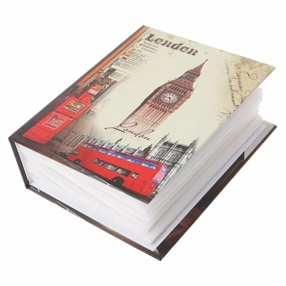 Álbum de Fotos, 100 Fotos, álbum de Fotos con Bolsillos, Libro de Fotos intersticiales, Estuche de Memoria para niños (Plata)