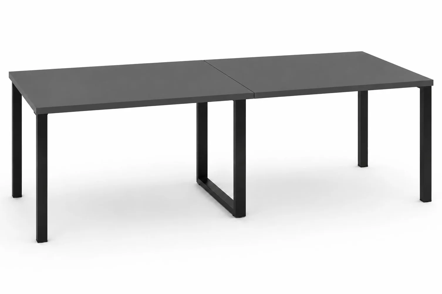 OFILIKE. Mesa de Reuniones y Conferencias para Oficina - Mesa de Juntas Grande con Estructura Metálica Negra y 2 Tableros - Mesa para Sala de Reuniones, Empresas y Negocios (Gris grafito, 240x100)