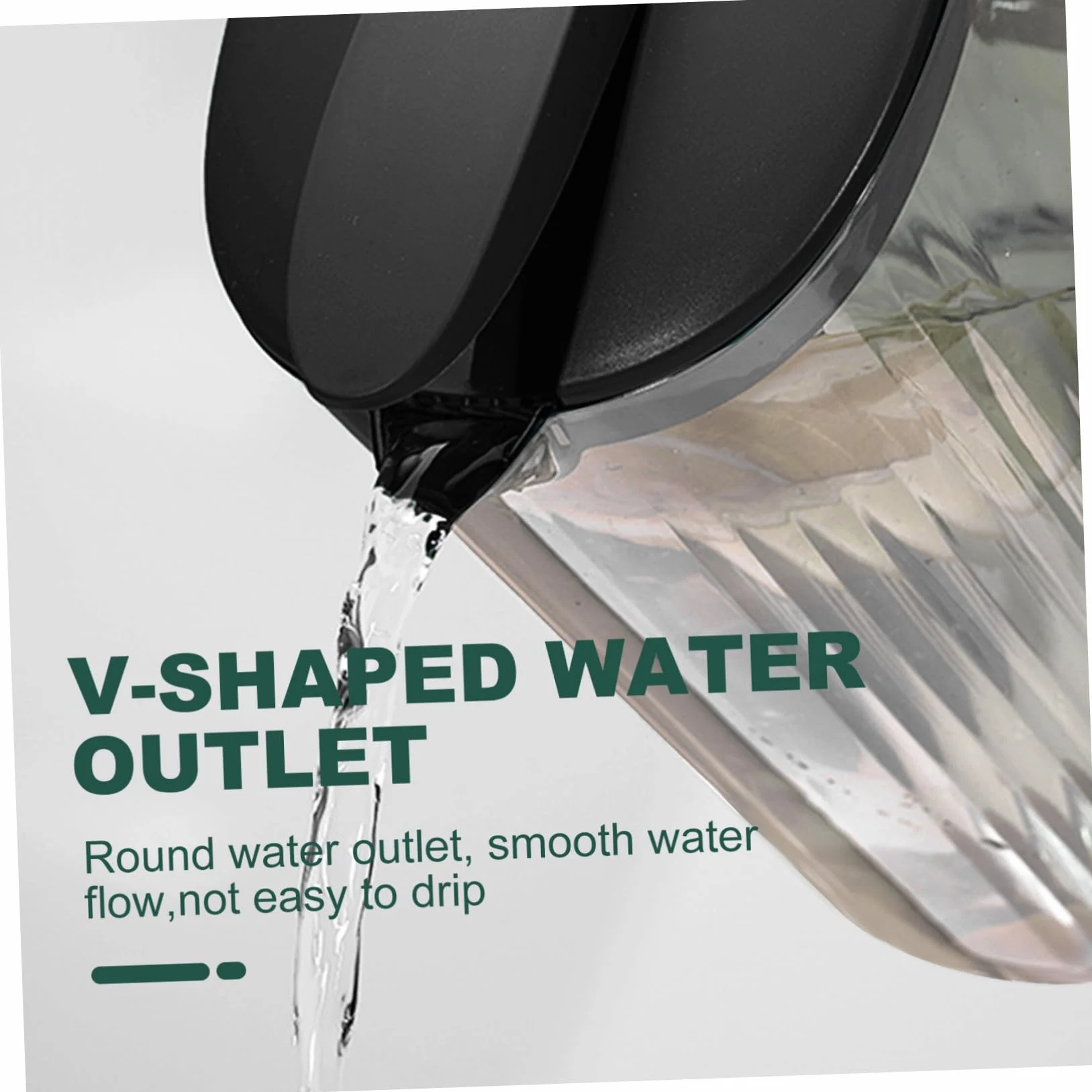Jarra de Agua Fría de Plástico As 2200ml Negra para Hogar | Ligera y Portátil, Gran Capacidad, Apta para Leche y Té Floral, Uso en Hotel y Cocina