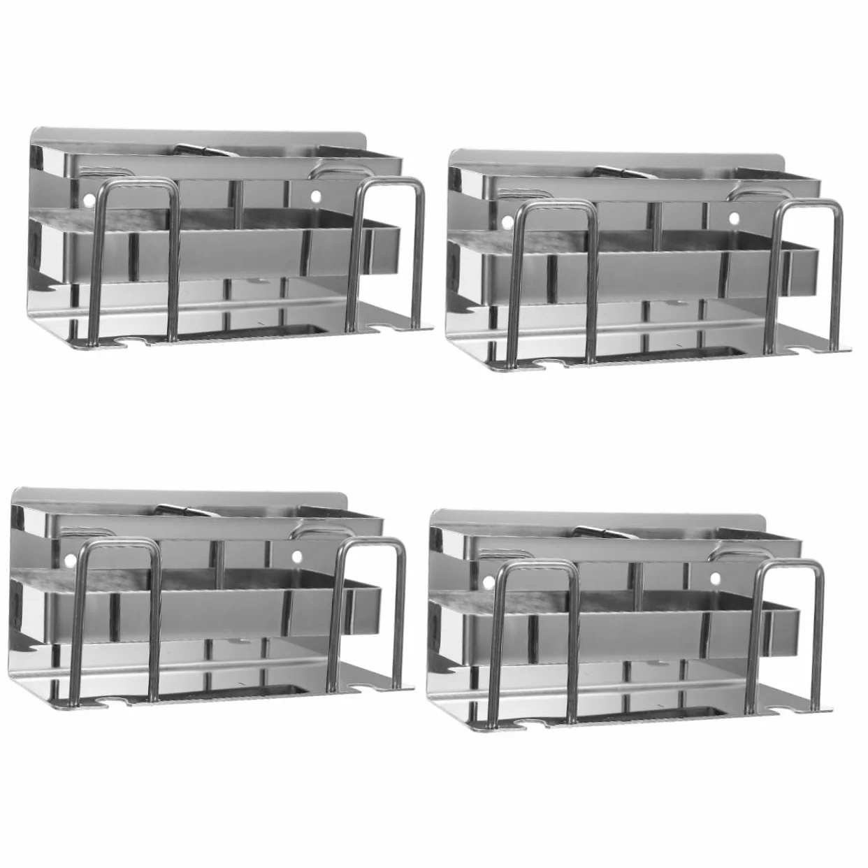 PRETYZOOM 4piezas Soporte para Cepillos De Dientes Inoxidable Organizador De Pared para Baño Montaje Sin Perforación Multiusos para Artículos De Aseo