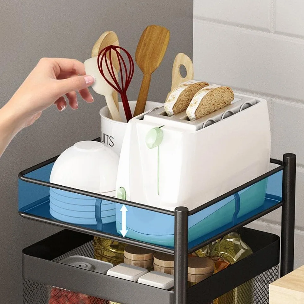 All Home Basics Carrito Auxiliar con Ruedas - Carrito Cocina Gran Capacidad - Carro Cocina - Verdulero Cocina - Fruteros de Cocina - Carrito de Cocina - Carrito baño - Carrito Verdulero para Cocina