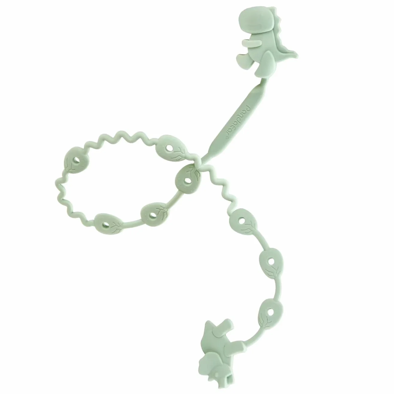 PandaEar Correas de silicona dinosaurio para chupetes, paquete de 5 arnés ajustable para botellas