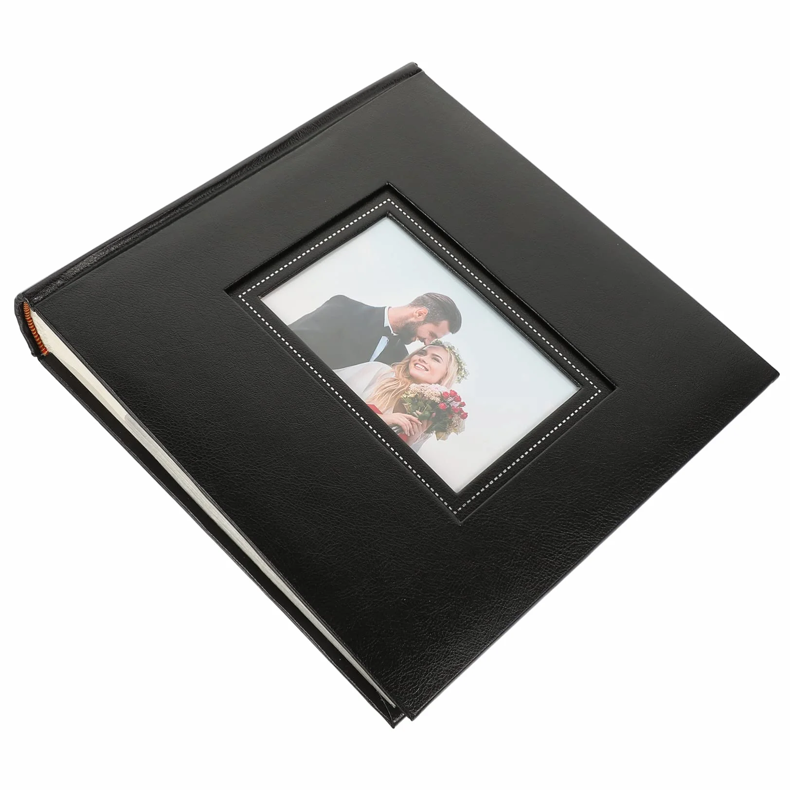 Álbum de Fotos 50 Páginas Interiores Pu Negro, Libro de Recuerdo | 200 Fotos, Diseño Decorativo, Visión Clara, para Familia y Viaje, Formato 6 Pulgadas