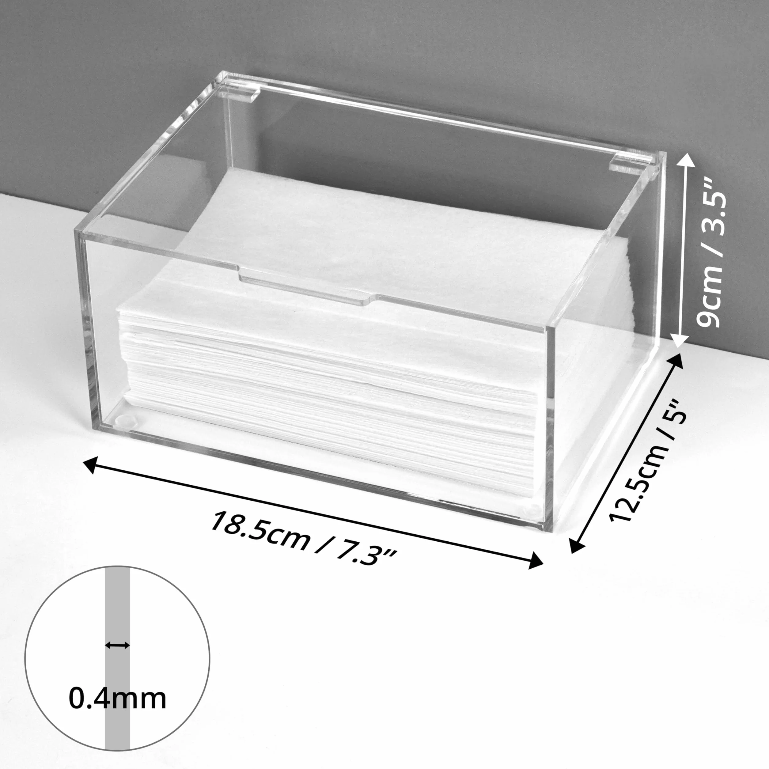 Winter Shore Soporte Metacrilato para Productos de la Secadora- Caja Acrilico Transparente con Tapa Artículos de Limpieza, Alfileres y Más - Dispensador Metacrilato Rectangular Capacidad Máxima 1,8 L
