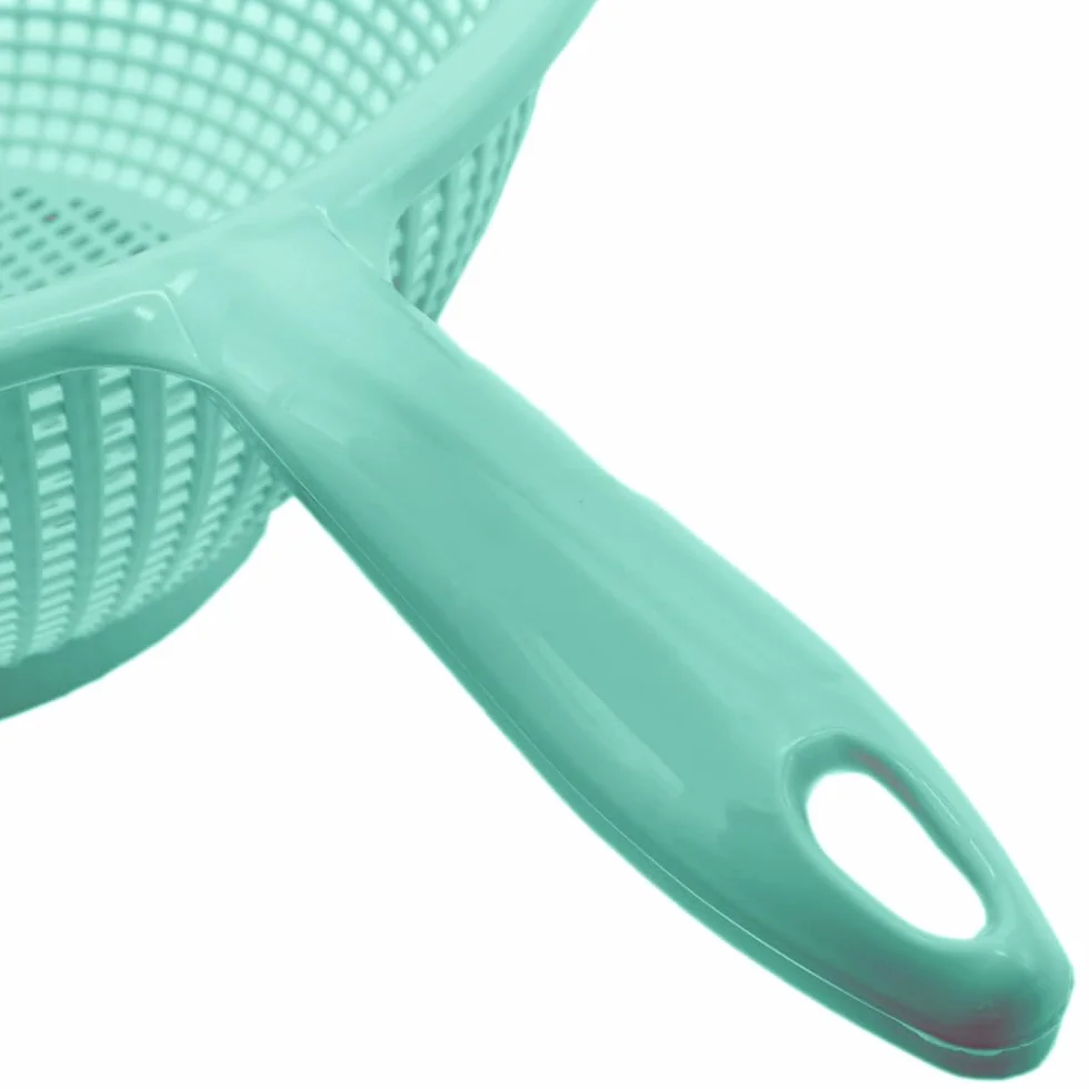 CABLEPELADO Escurridor de Verduras y Pasta con Mango, Colador de Cocina con Drenaje, Diámetro Superior 19 cm, Plástico Libre de BPA, Apto Lavavajillas, Verde