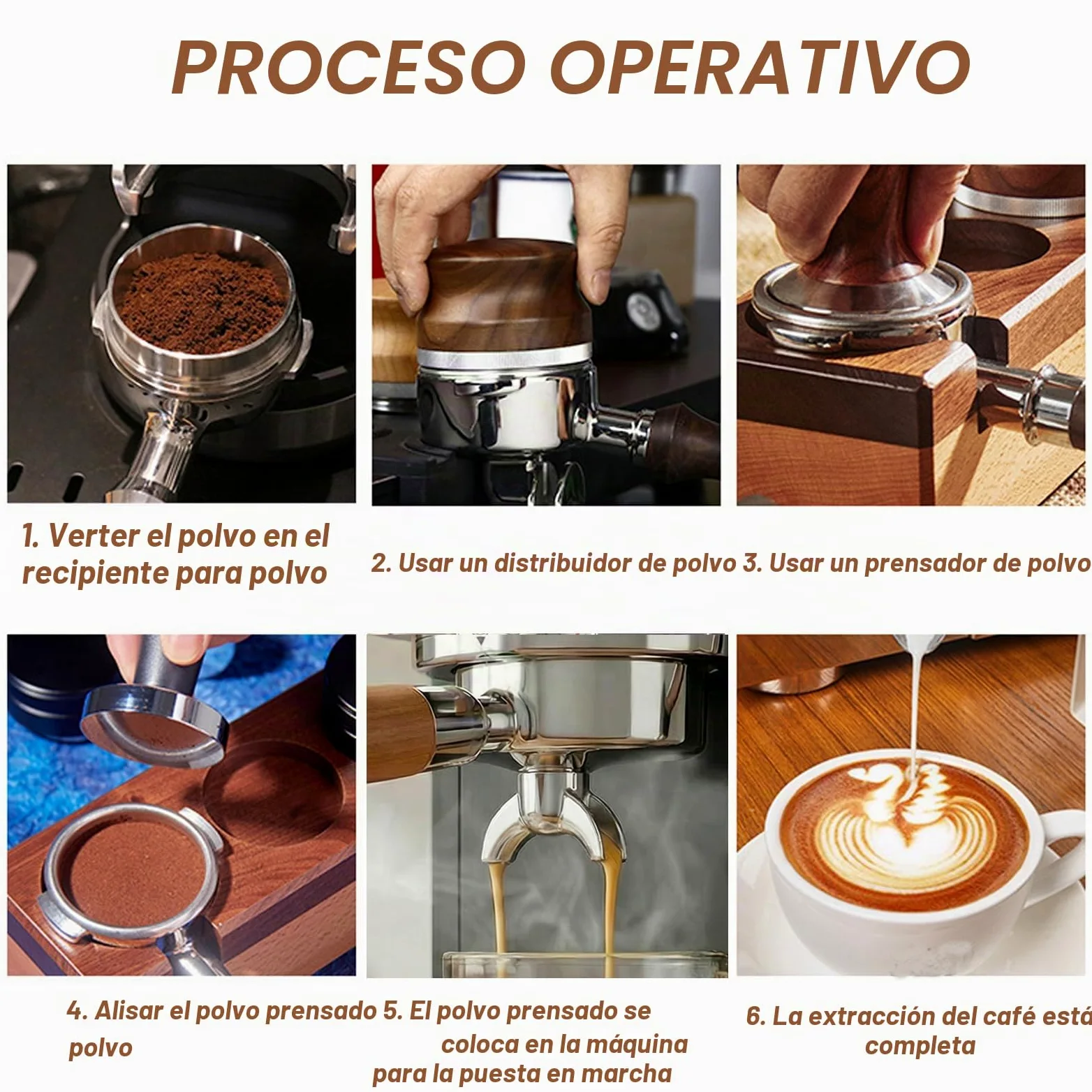 Portafiltro de 51 mm para cafetera DeLonghi EM450M, 3 orejas 4mm de espesor, Para Casabrews CM5418/Cecotec Power Espresso 20, soporte de filtro de acero inoxidable con mango de madera premium
