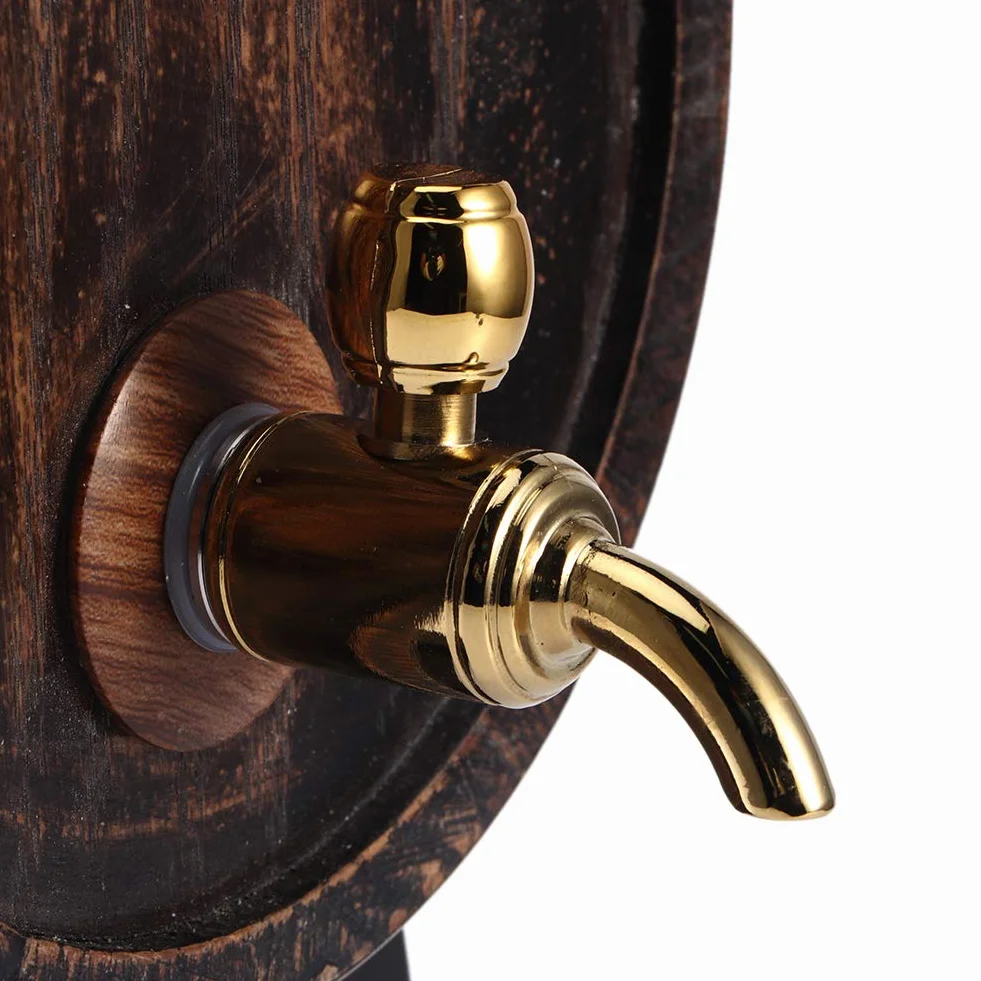 Barril de envejecimiento de roble de vino | Barril de roble americano estilo retro de 3 litros para vino tinto, brandy y whisky | Cubo de brandy con grifo y soporte | Spot negro