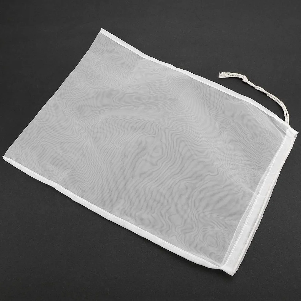Bolsa de Filtro de Cerveza de Poliamida de Alimentos 66, Fabricación de Cerveza para el Hogar Reutilizable con Cordero para la Separación de Lúpulo, Mermelada y Vino (20x30cm)