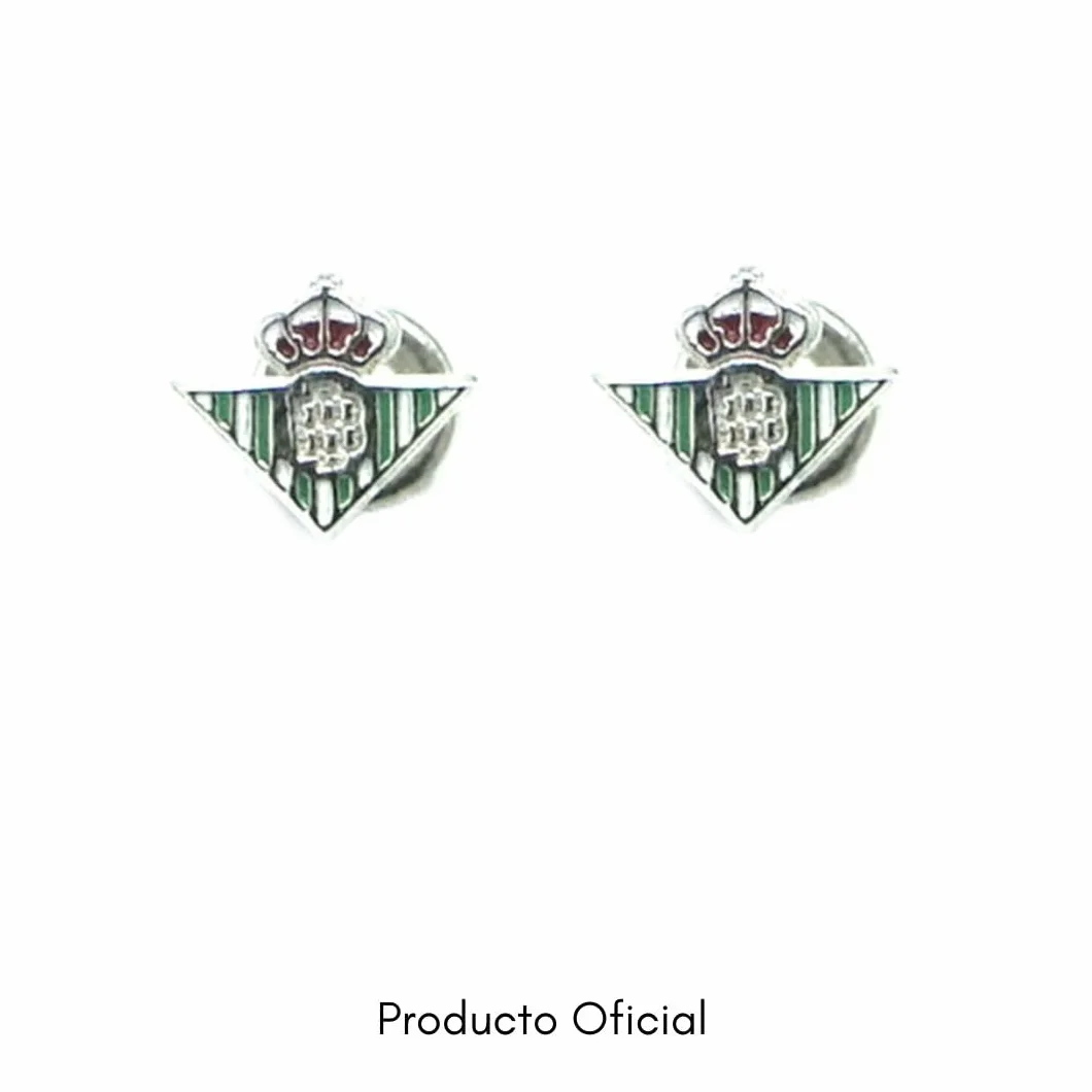 Pendientes Oficiales de plata escudo Real Betis color