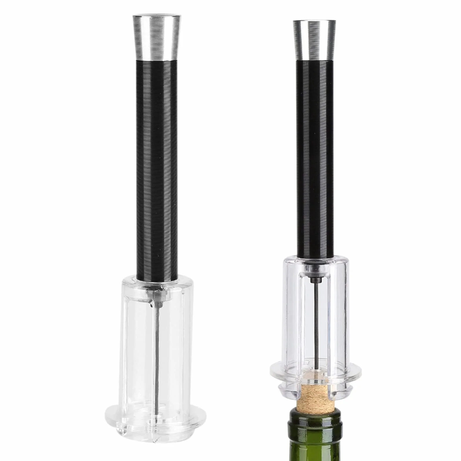 Abridor de Botellas de Vino, Sacacorchos a Presión de Aire, Abridor de Botellas con Bomba de Presión de Aire, Abridor de Botellas, Abridor de Vino Tinto, Abridor de Vino, (BLACK)