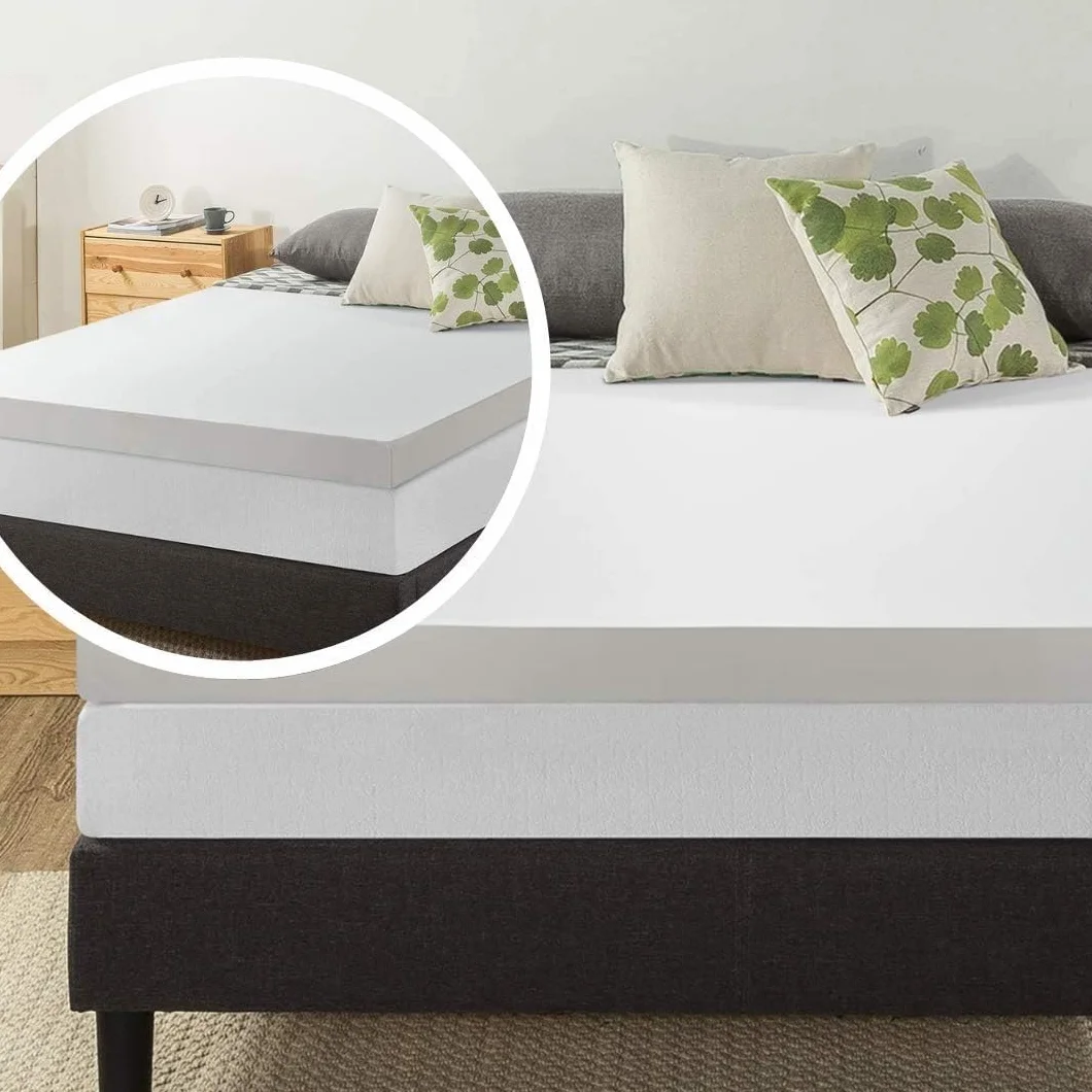 Cubrecolchon Topper 100% Viscoelastico | 105 x 190cm | Grosor 8CM | Fabricado en España | Libera Presion Cervical y Lumbar | Tratamiento Bambu | Anti-alergenico | Transpirable