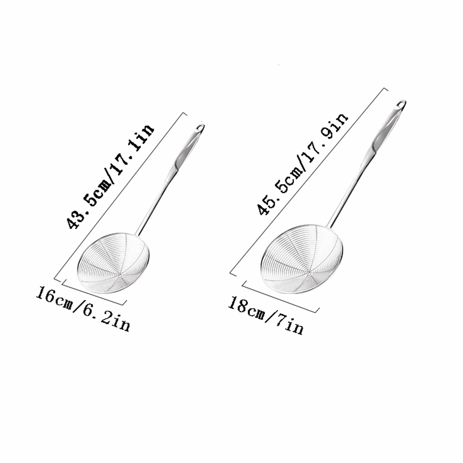 Skimmer de cocina, colador de acero inoxidable, colador de sartén de restaurante de cocina familiar, comida frita, verduras, colador de wonton (Size : L)