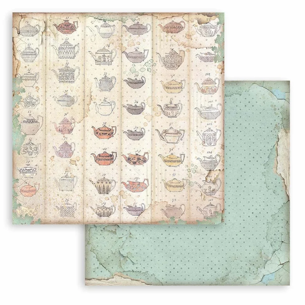 Stamperia International - Mini bloc de recortes para álbumes de recortes, hojas de doble cara, selección de fondos, Alice, Various, 8 x 8 pulgadas