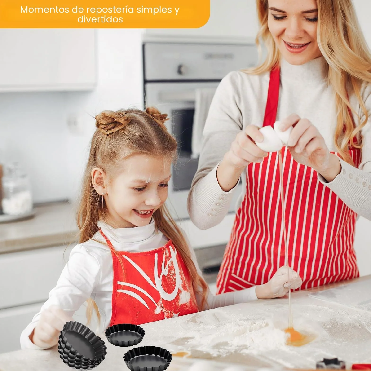 Frasheng 10 Piezas Moldes Antiadherentes para Quiche y Tartaletas, Base Desmontable 4 Pulgadas / 10 Cm, Negro