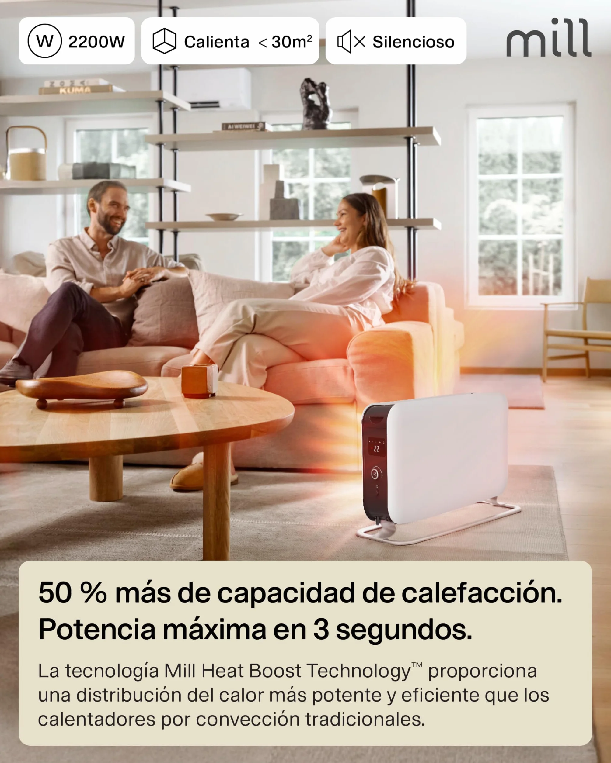Mill Instant Portable Heater (Blanco, 26-30 m²)