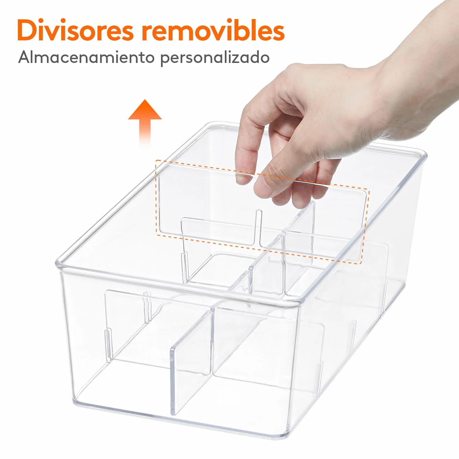 Lifewit Organizadores Apilables de Plástico para Bolsas de Té, Caja para Gabinetes de Cocina, Despensa, Ideal para Cápsulas de Café, Sobres de Azúcar, 8 Secciones, Transparente, 2 Piezas, 29cm(L)