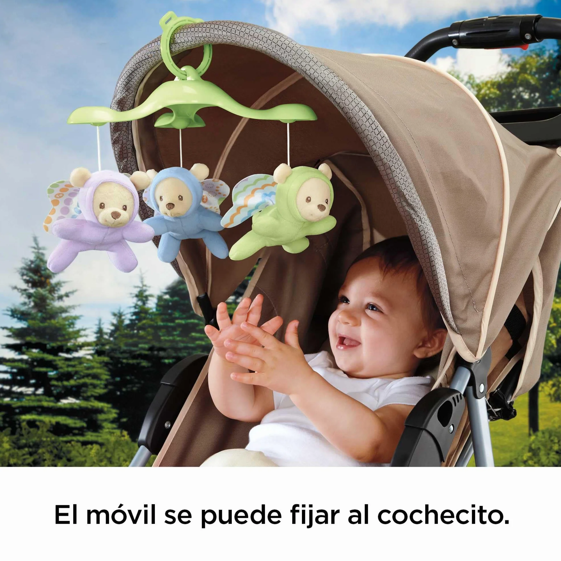 Fisher-Price Móvil Ositos Voladores CDN41 para Bebés 0+ Meses con 3 Opciones de Sonido y Control Remoto