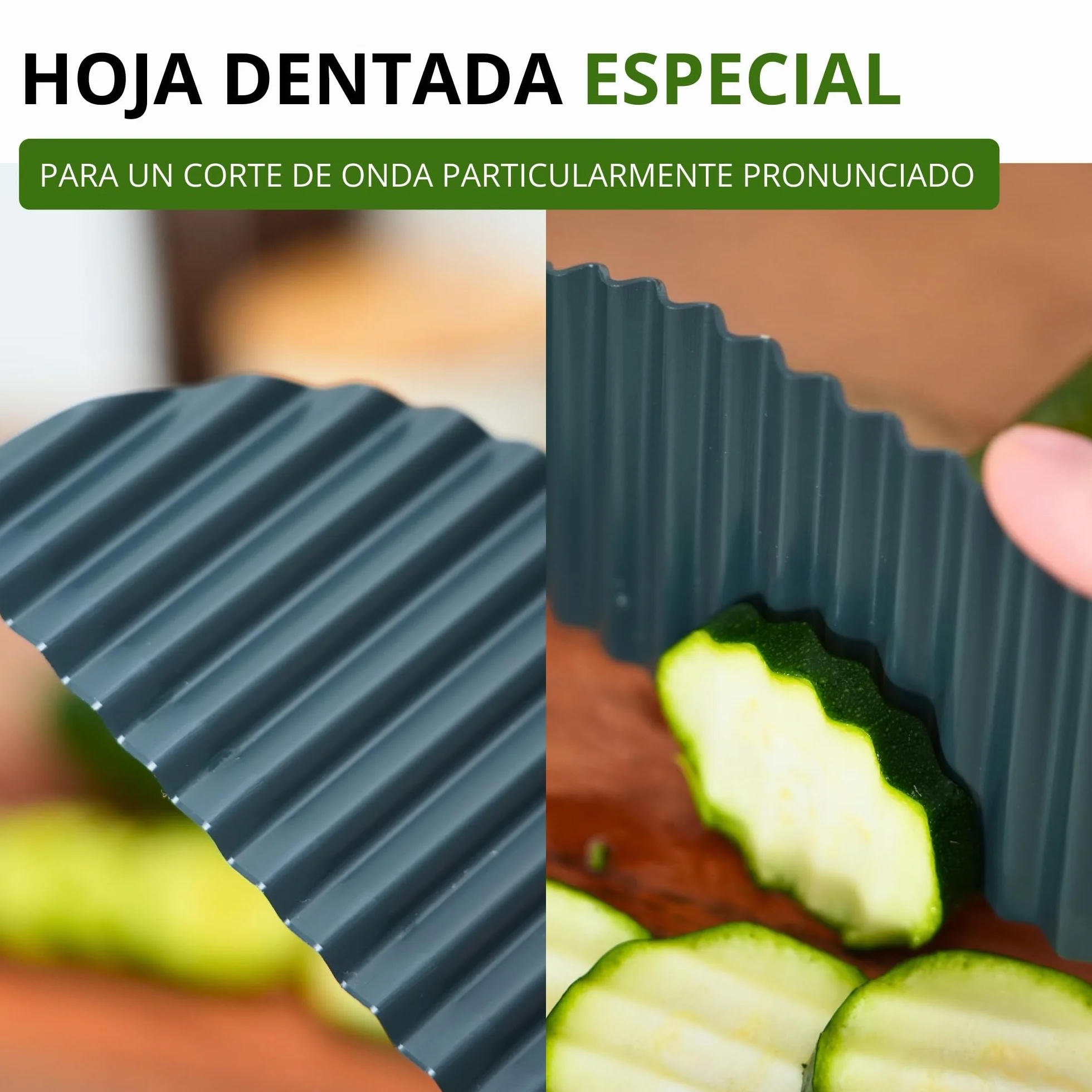 Westmark cortador ondulado, cuchillo negro-rojo de 28.3 cm para verduras, patatas, fritas y alimentos BLW, Hoja con revestimiento antiadherente, óptimo para cortes creativos y seguros
