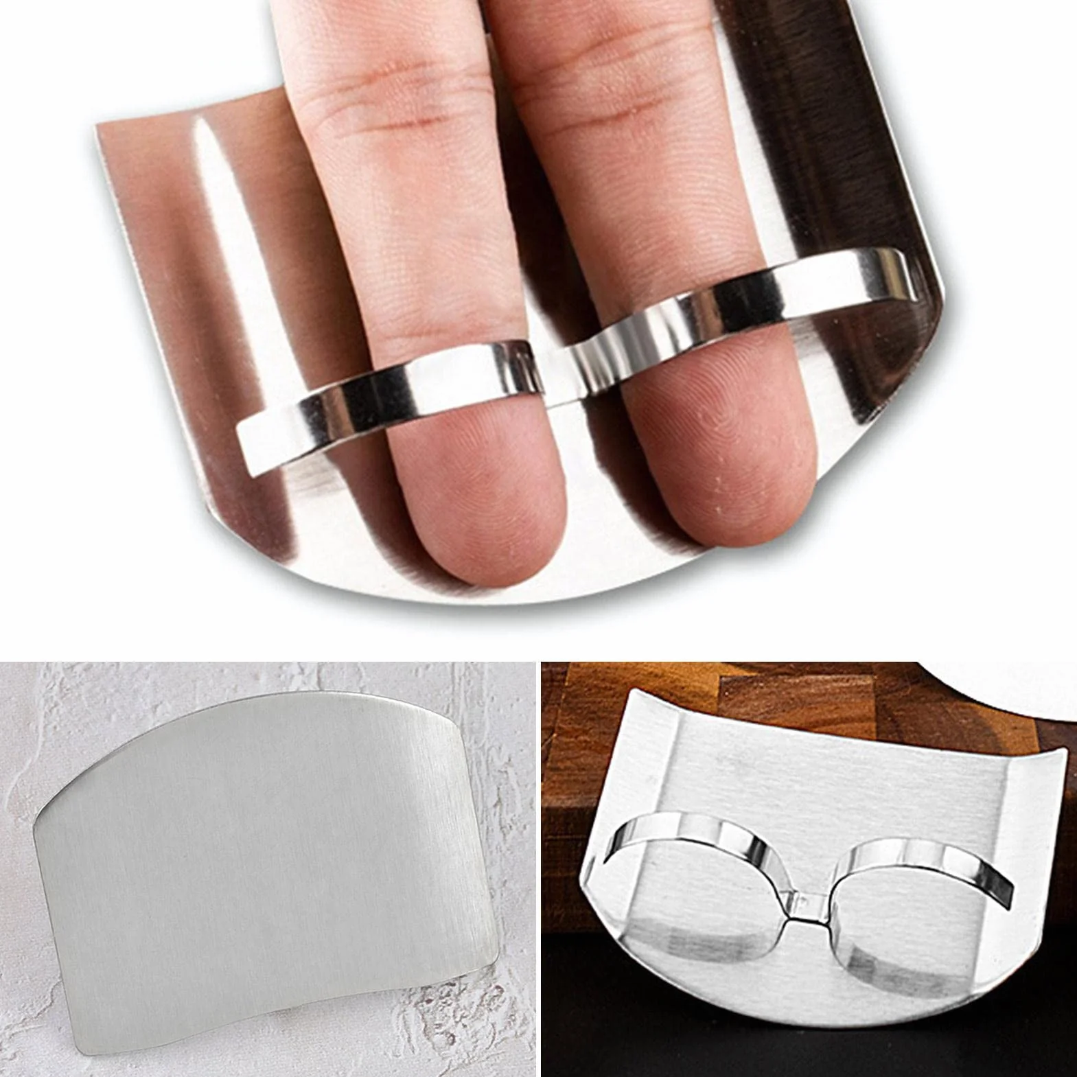 Dedos Acero Inoxidable, ProteDedos Cocina, Dedos para Cortar Verduras y Frutas Forma Segura, Utensilios Cocina para Chef