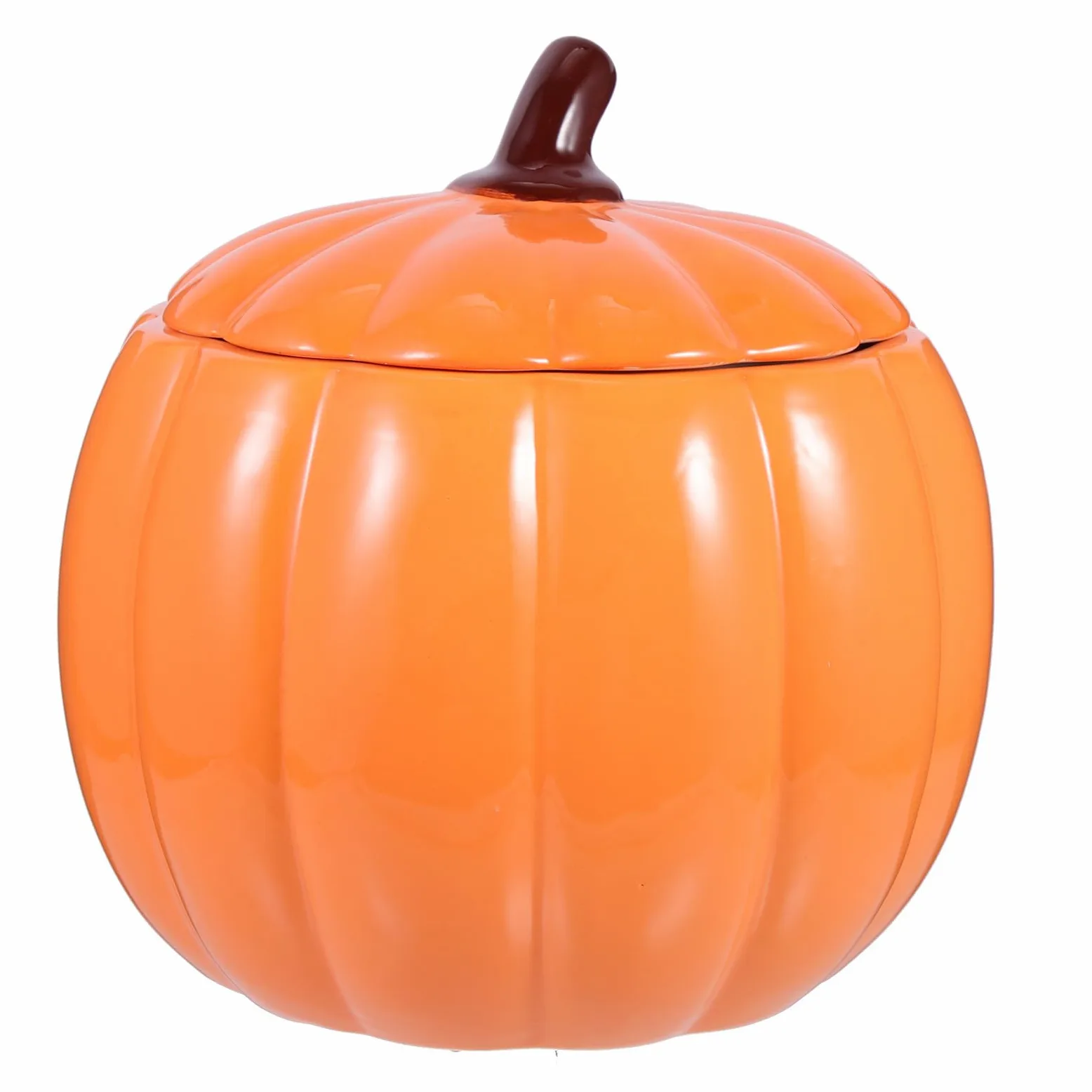 Ciieeo Tazón de Sopa de Calabaza 1800ml Cerámica Naranja Tapa y Asa | Decoracion Otono, Recipiente de Cerámica para Alimentos, Tazón de Sopa Decorativo