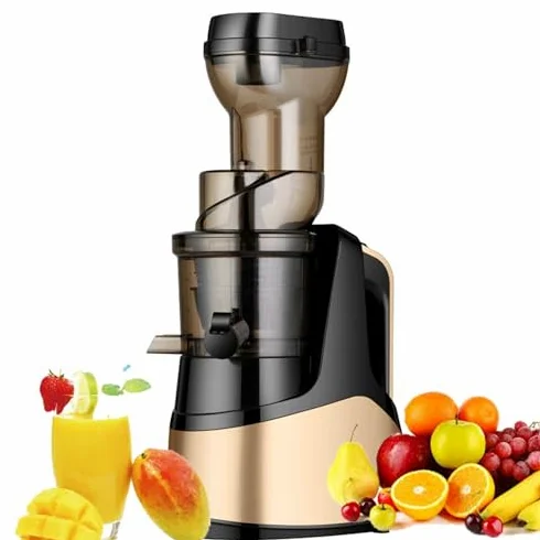 Licuadora de prensado en frío de 1000 ml con función de reversa, extractor masticador de baja velocidad de 50 RPM para frutas enteras, licuadora lenta de fácil limpieza para uso doméstico y de cocin