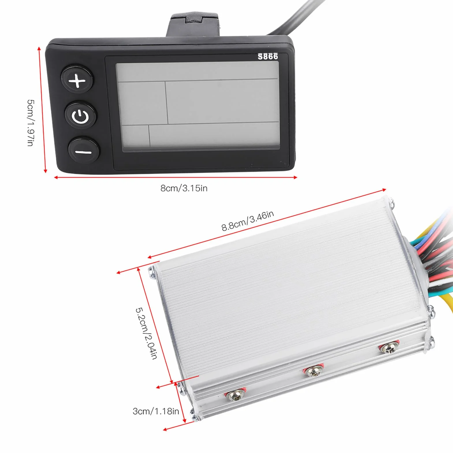 Motor Eléctrico Sin Escobillas Controller 36V 48V 250W 350W Kit de Controlador de Bicicleta Eléctrica con Pantalla LCD Impermeable
