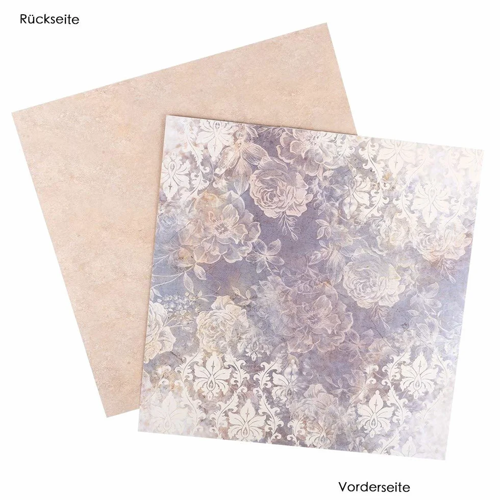 Ideen mit Herz Papeles Duo-Design | Bloc con 20 Hojas de Craft | 25 x 25 cm | 250g/m² | Impreso por Ambas Caras | Papel de Diseño con Motivos | Ideal para Scrapbooking (Decoración 02)