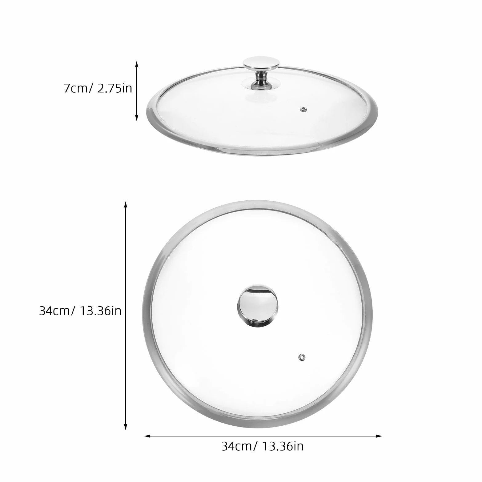 Tapa de sartén y olla de acero inoxidable de 34 cm, versátil y resistente a deformación, ideal para cocina y cacerola de salsa