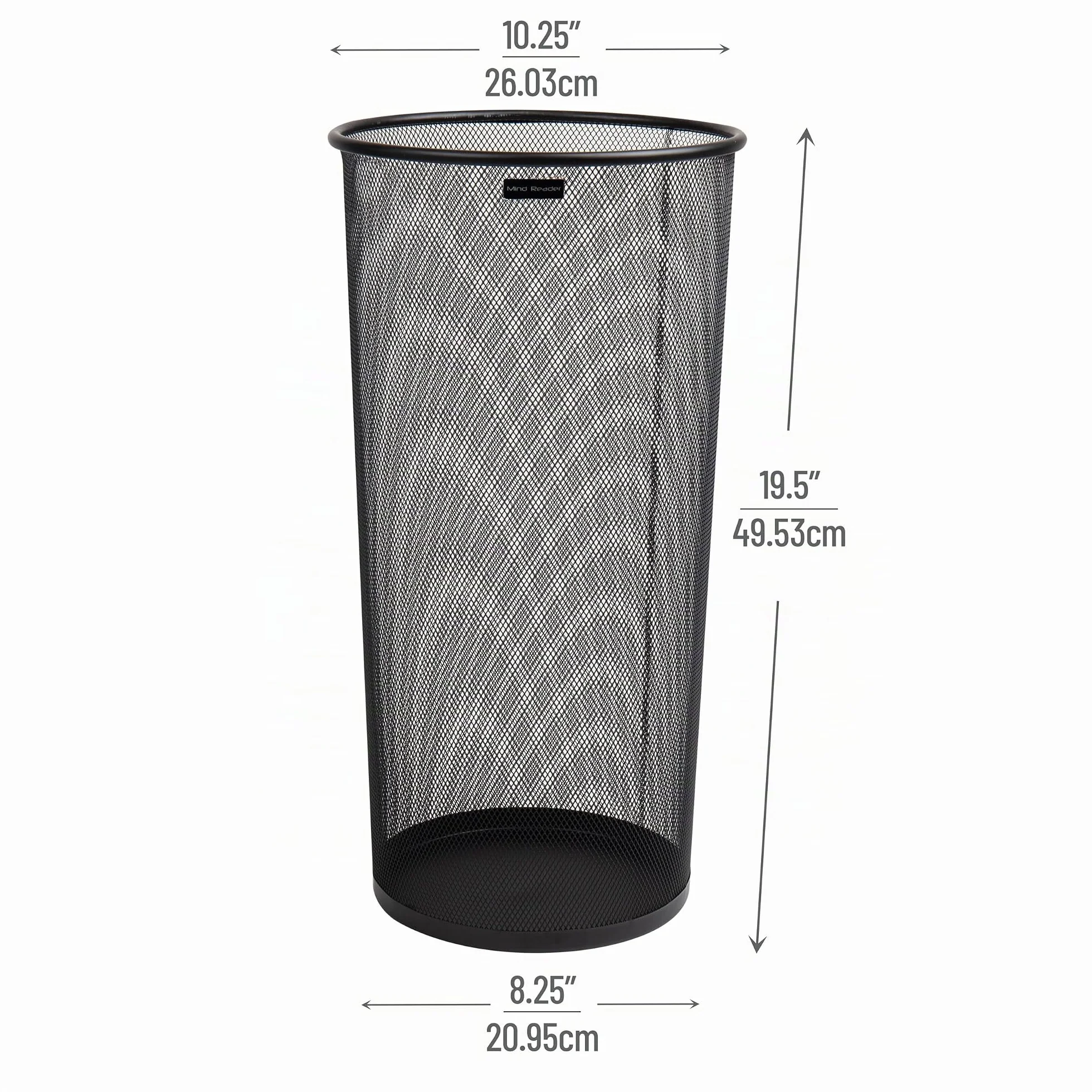 Mind Reader Umbrella, Multi-Purpose Mesh Storage Stand Entrada, Malla metálica, Largo x 26 cm de Ancho x 49 cm de Alto, Juego de 2, Metal, Negro, Pack de 1