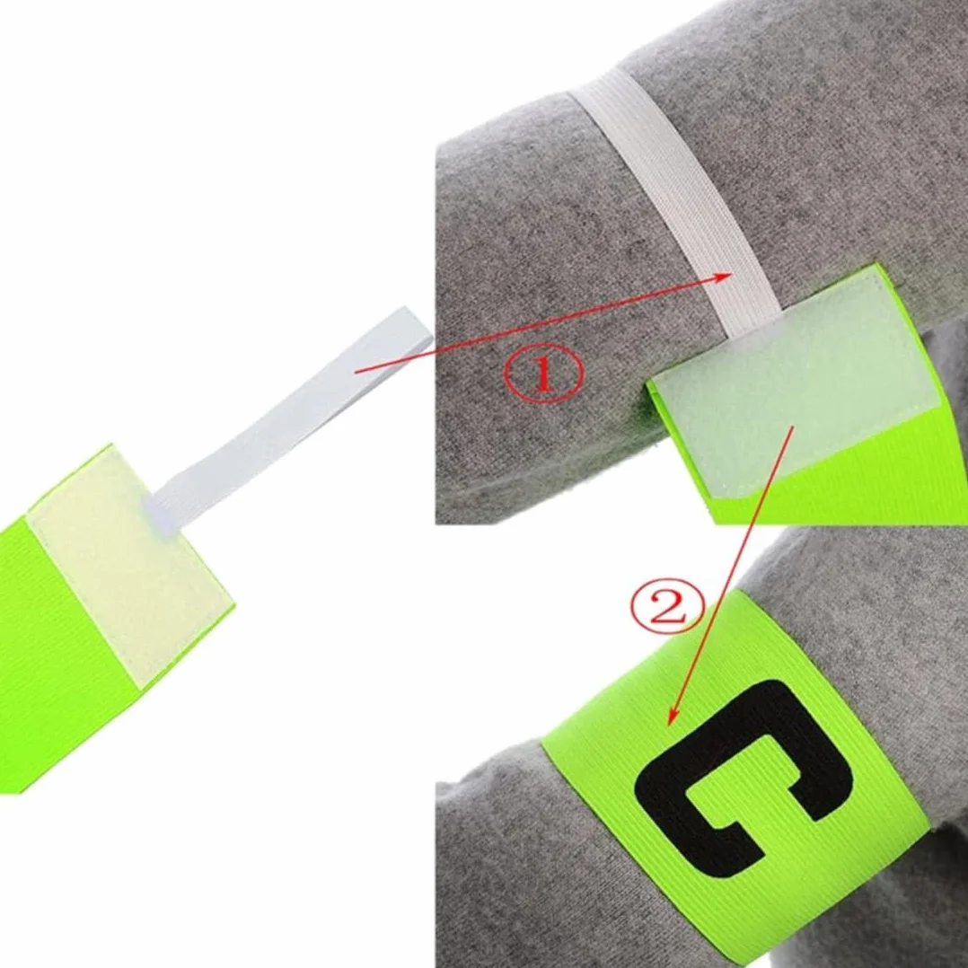 Brazalete de Capitán de Fútbol Multicolor Ajustable 4 Piezas para Adultos Junior