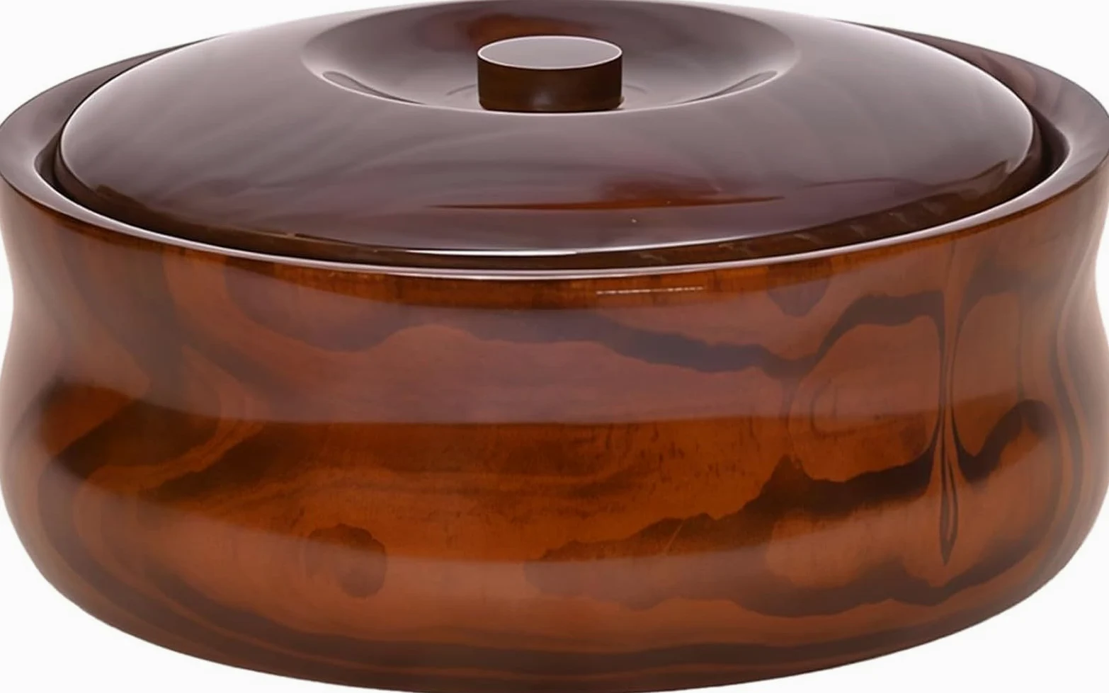 Bol de Madera para Servir con Tapa a Juego, Superficie Sin Rebabas. Caja para Aperitivos Resistente Al Polvo, Ideal para Fiestas y Reuniones en Casa(21-22cm)