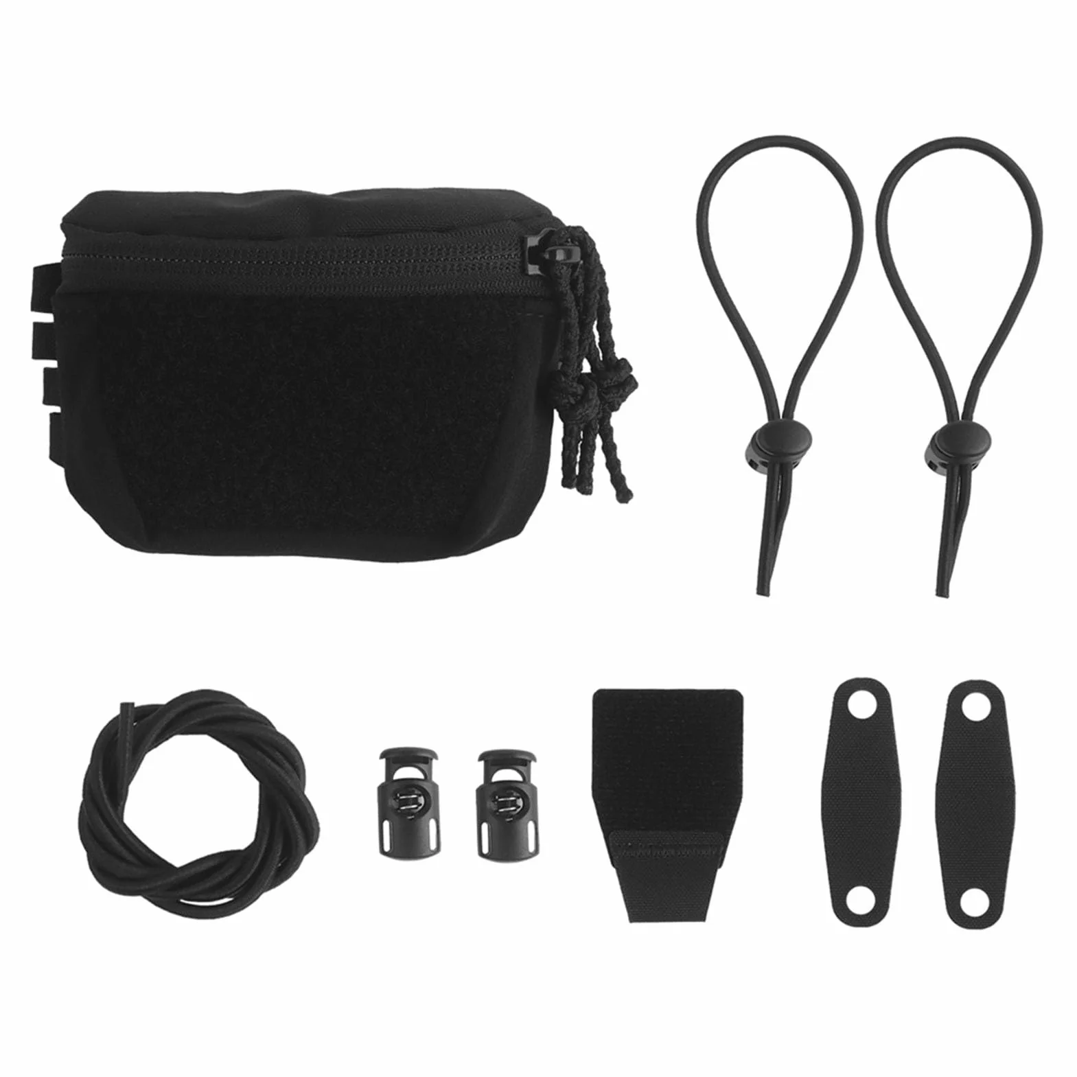 Bolsa Trasera para Casco Táctico, Doble Cremallera, Nailon, Batería/Contrapeso para Airsoft