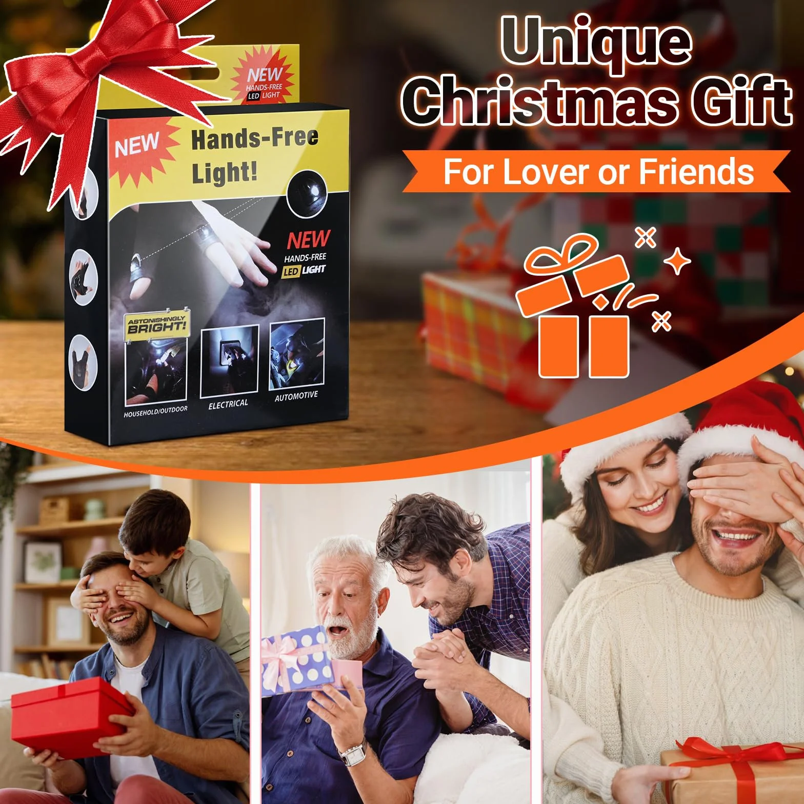 Preciva Guantes LED Linterna Pesca Trabajo Regalos Originales para Hombres