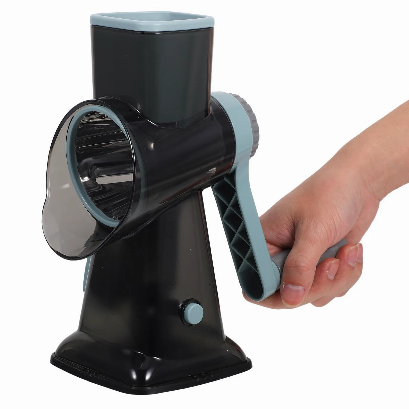 ifundom Rallador Cortador de Verduras Multifuncional Manual con Manivela, Diseño Compacto de Acero Inoxidable para Uso Diario en Cocina Familiar
