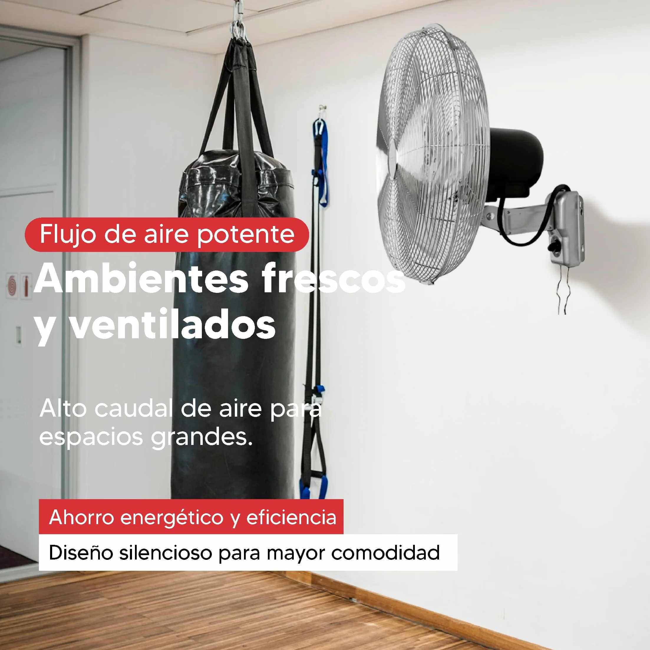 SOGO Ventilador Industrial de Pared 18 Pulgadas Potente 150W para Espacios Grandes - Ventilador Oscilante con Aspas de Metal e Inclinación Ajustable - Ventilador de Pared Silencioso con 3 Velocidades