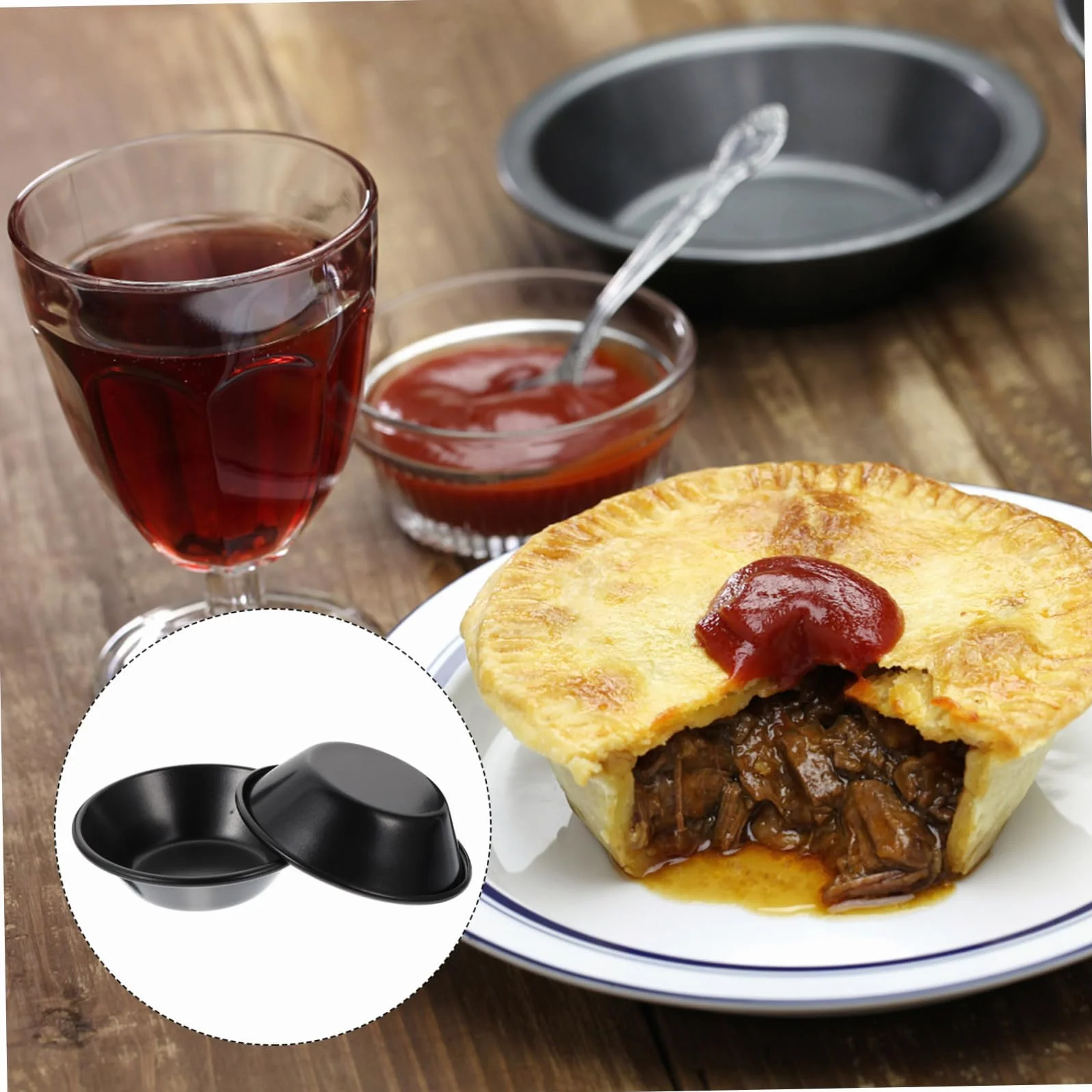 Set 10 Moldes Antiadherentes para Tartaletas, Moldes para Pasteles de Nata Portugueses 8cm, Formas Reutilizables para Mini Tartas y Quiches