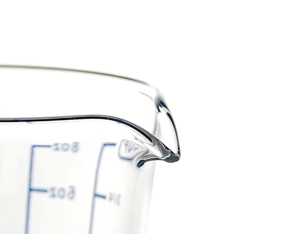 1 taza de cristal borosilicato vaso medidor con intervalos de 50 ml escala nuevos accesorios de cocina fácil de medida Líquido polvo tazas de leche