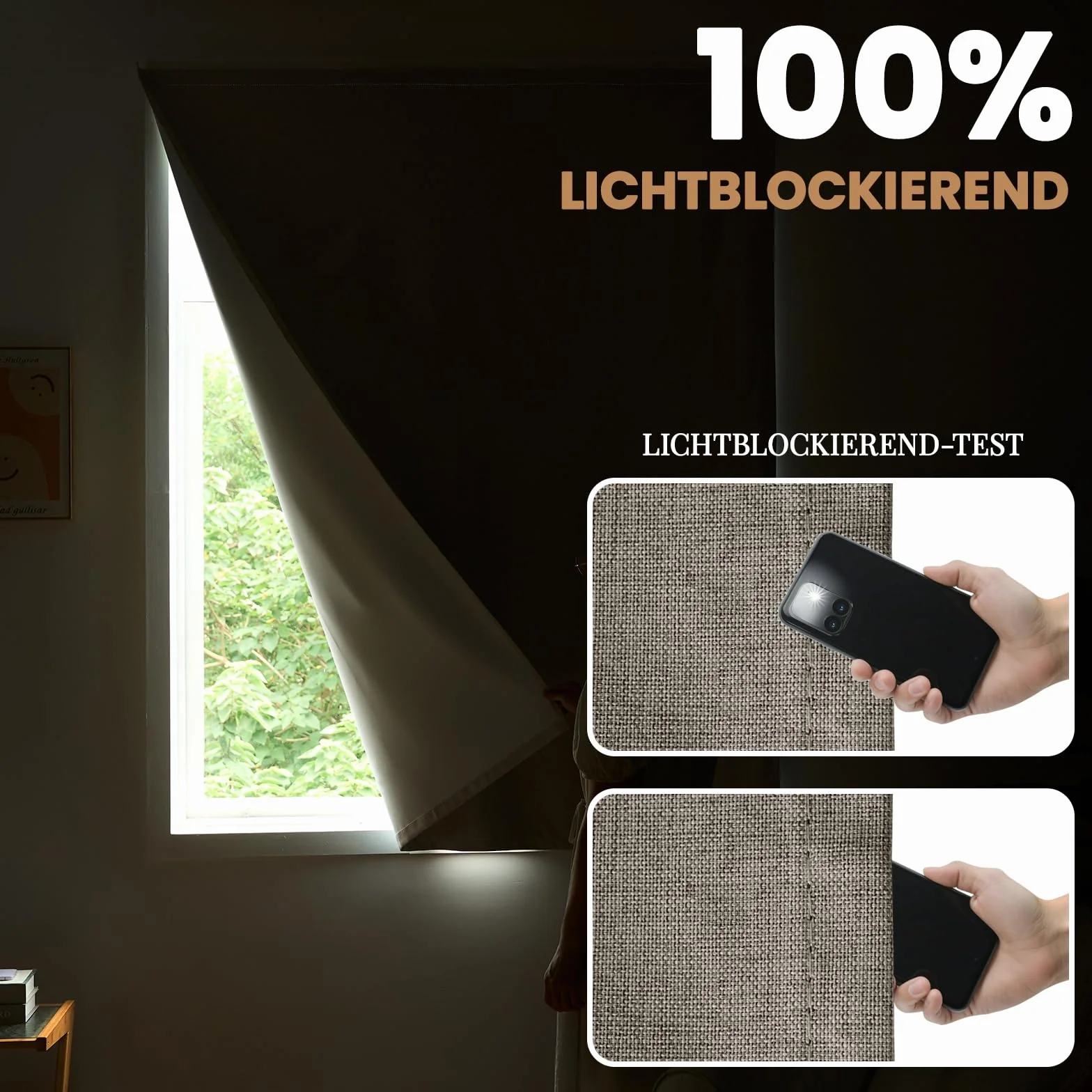 Jilron Cortina opaca para puerta, 100% opaca, sin agujeros, para interior, dormitorio, salón, protección solar, ventana, interior, protección térmica (café claro, 182 x 64 cm), 1 unidad