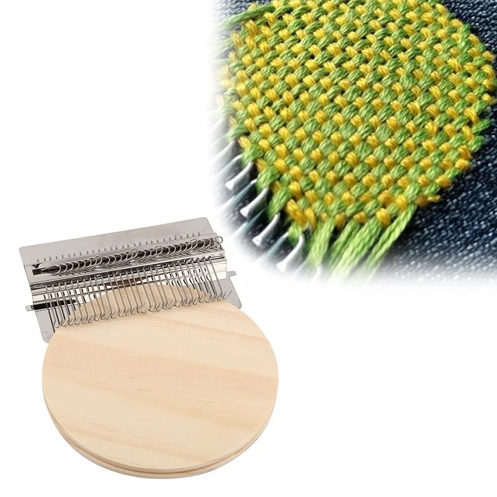 Mini Herramienta de Tejido Tipo Speedweve de Telar de Zurcir, Kit de Telar Pequeño, para Reparar Ropa, Artes de Tejido de Bricolaje, Telar de Remendar Rápidamente Portátil (Pelo