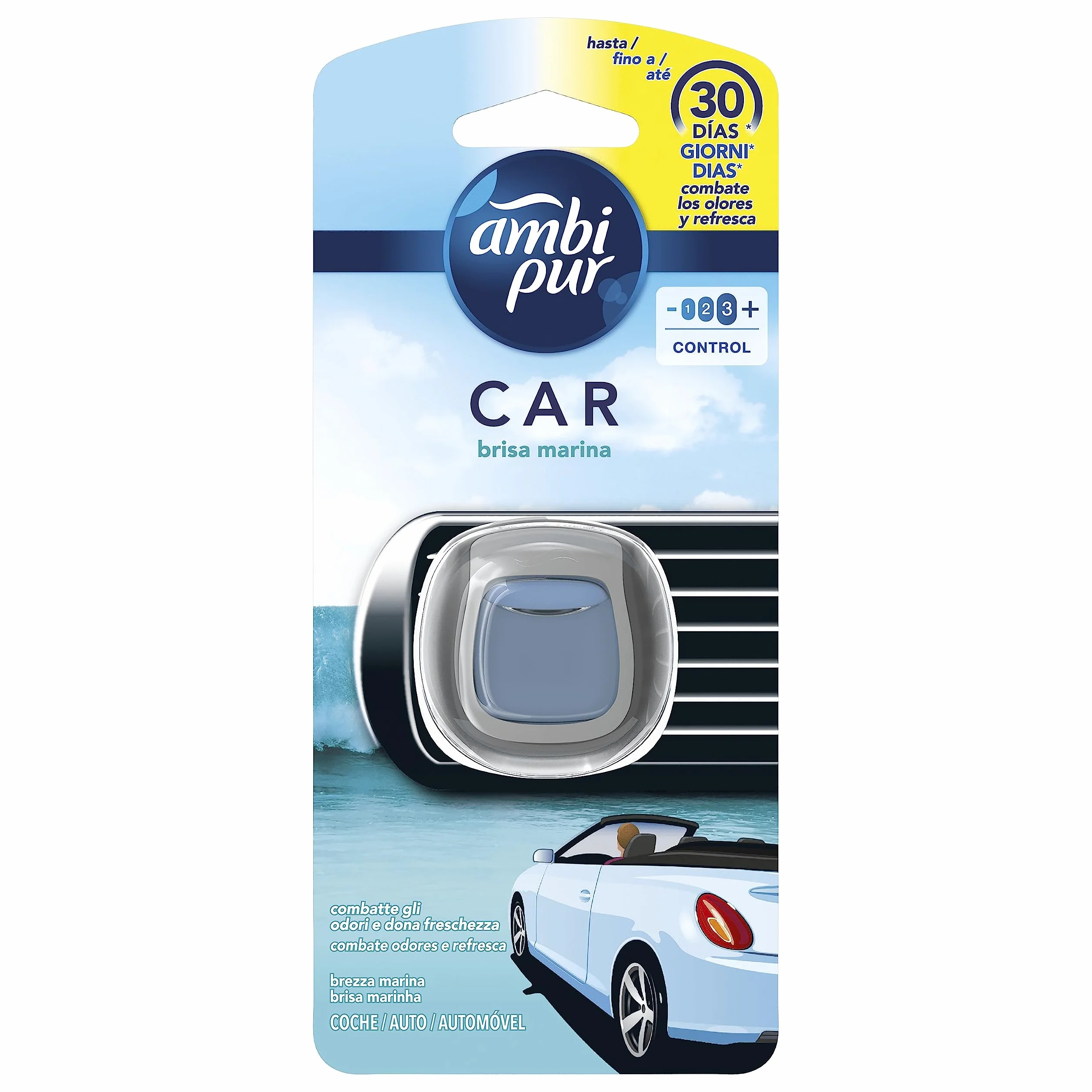 Ambi Pur Brisa Marina Difusor Y Fragancia Para Ambientador De Coche 6 Unidades