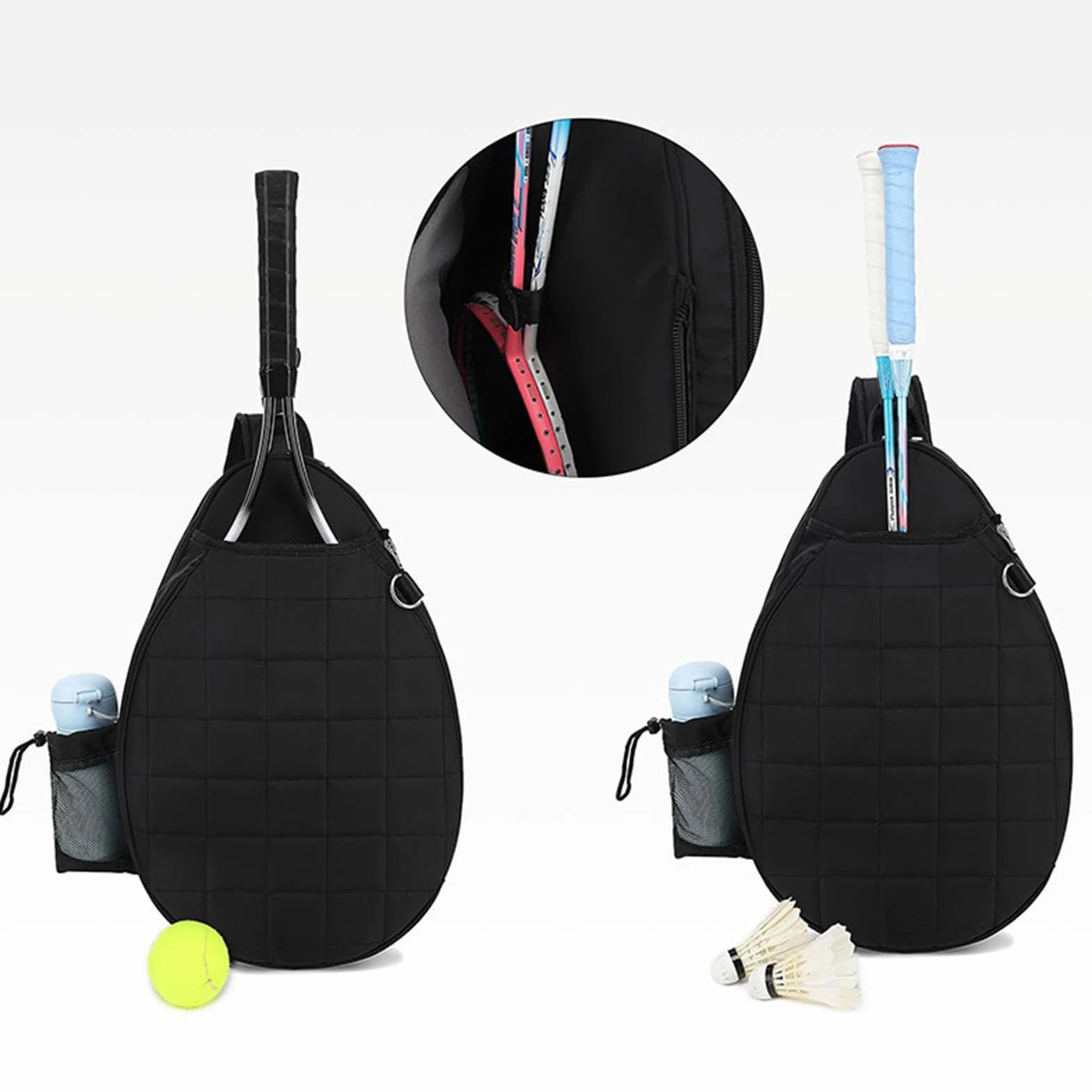 Amagogo Bolso de Hombro para Raqueta de Tenis, Negro