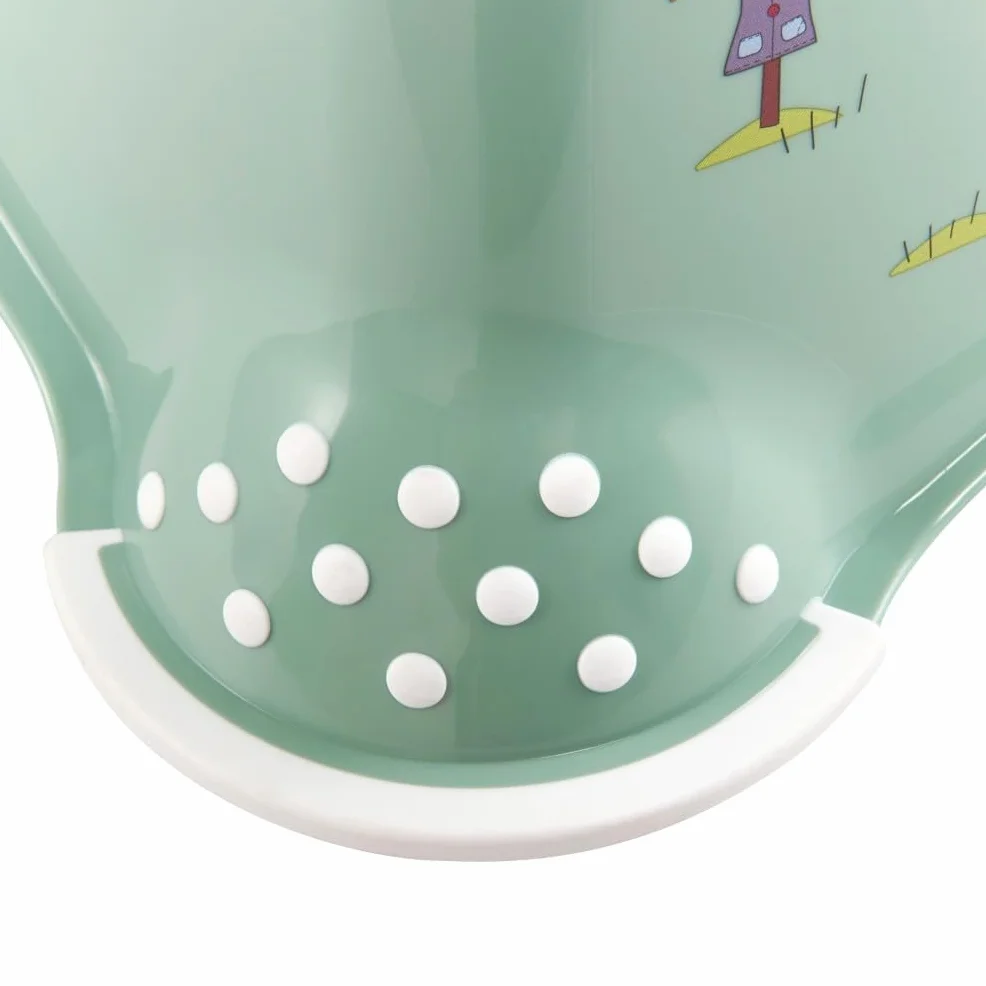 Keepper Taburete de dos escalones Funny Farm Antideslizante Verde Nordic