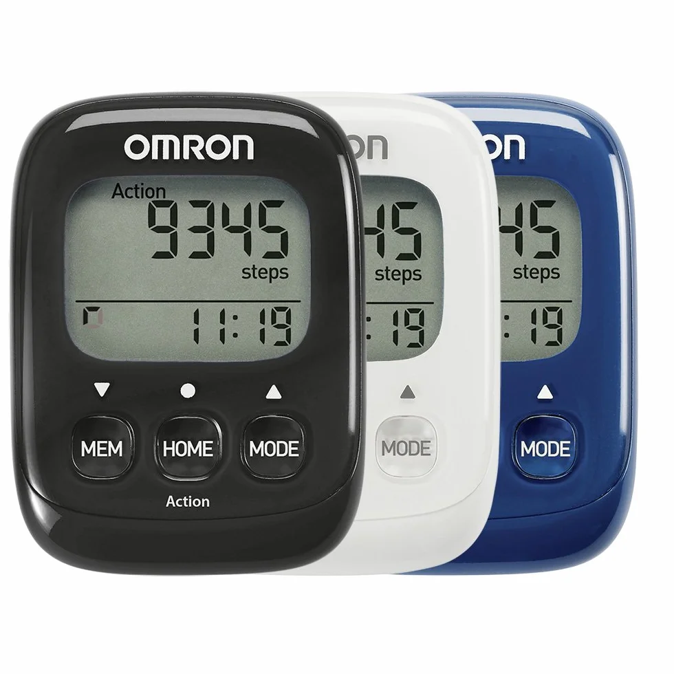 OMRON Walking Style IV Podómetro con Sensor 3D preciso para medir Pasos, Distancia, Pasos Normales y aeróbicos y calorías quemadas, Negro