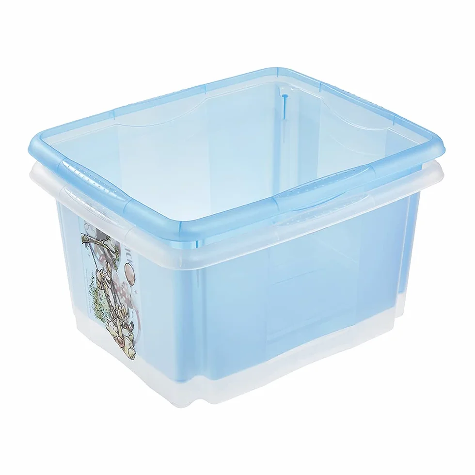 Keeeper Caja de almacenamiento Winnie 24 l Giratoria apilable Natural transparente