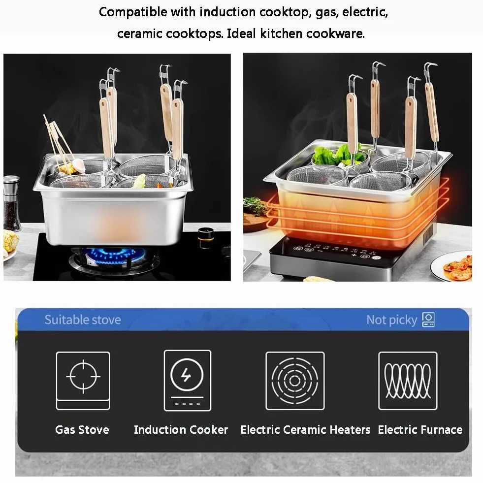 Juego De Ollas Para Pasta De Acero Inoxidable Con 2, 4 Y 6 Orificios: Calentamiento Rápido, Tapa Para Colgar, Asas Seguras Para Cocina Doméstica, Restaurante Y Uso Comercial. Disponibles En 2 Y 4 Ori