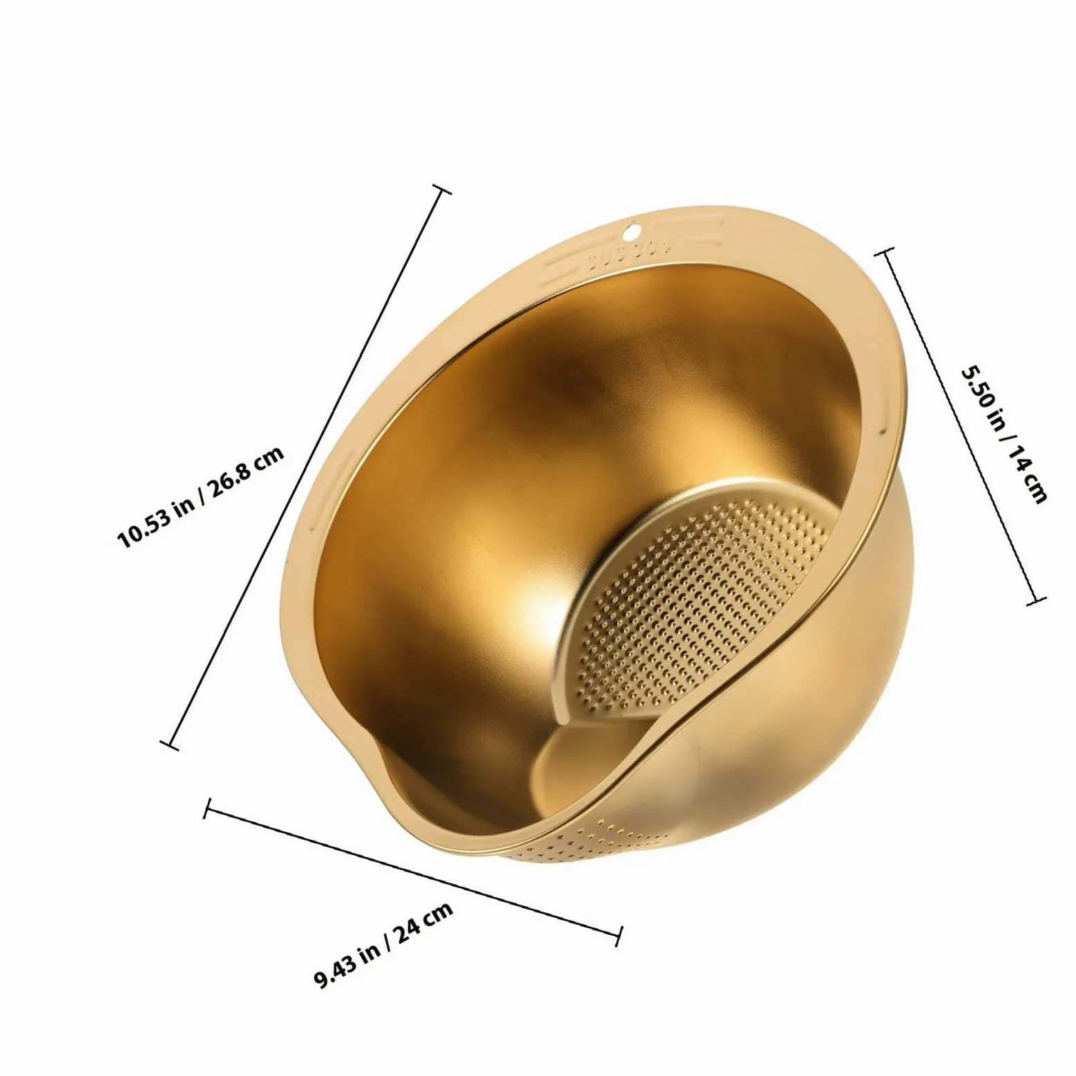 Escurridor de Lavado de Frutas y Arroz Acero Inoxidable Pequeño, Cesta de Malla Fina Dorada, Multiusos para Cocina y Escurrido, Herramienta Práctica para Hogares y Restaurantes